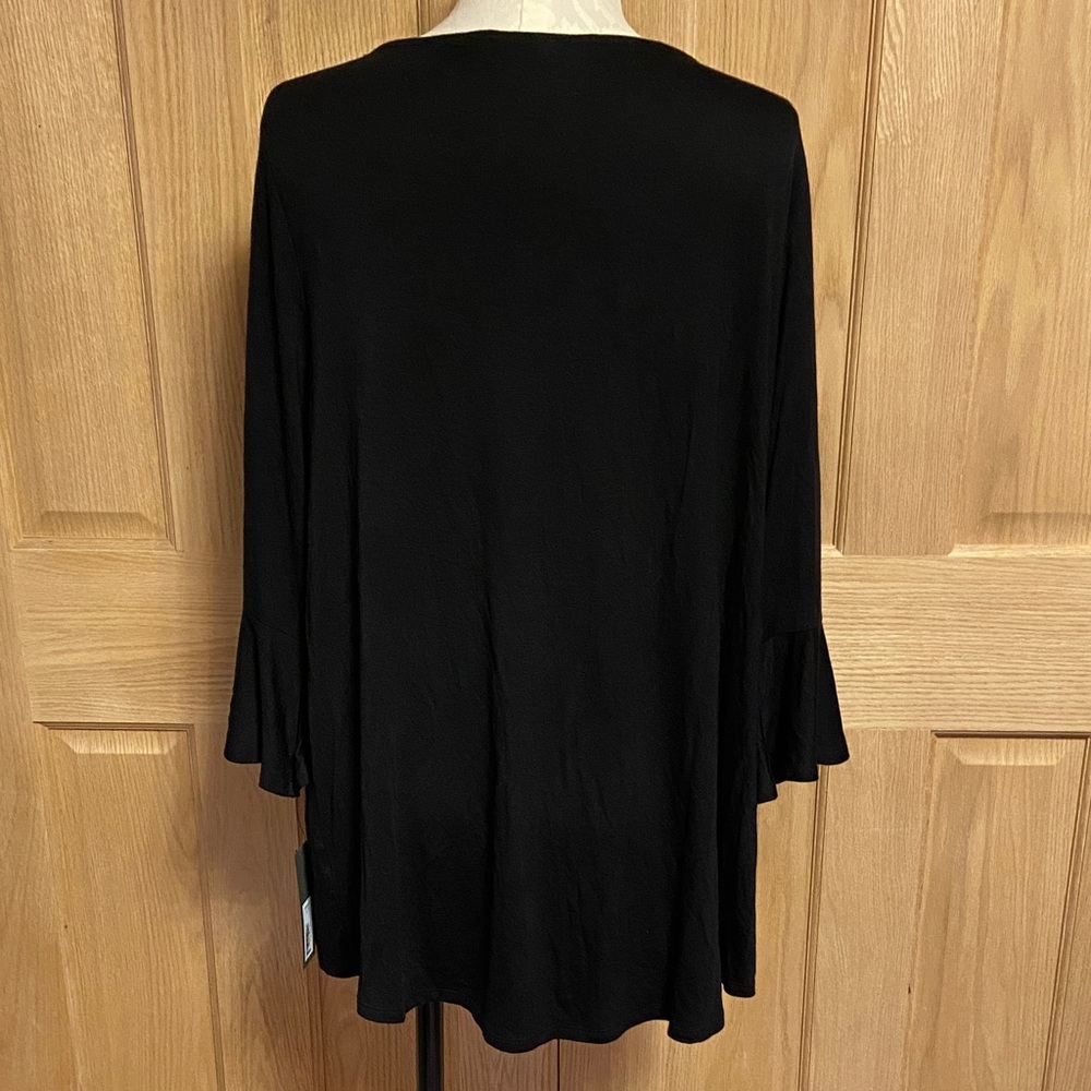 Apt. 9 Black Tunic with Orange Floral Embroidery - Picture 3 of 9